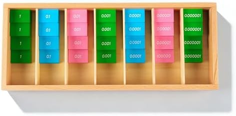Premium Montessori Decimal Stamp Game,Beechwood Stamp Game Decimal Tiles, 7 Place Value Sets 140 Tiles, Decimal System Operations for Addition Subtraction Multiplication,Homeschool Math Kids Ages 6-9 - Image 4