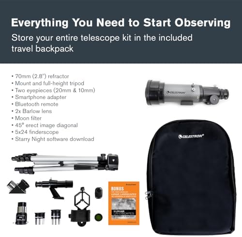 Celestron Travel Scope 70mm DX Refractor Telescope Kit with Backpack - Image 3