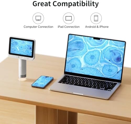 Microscope for Kids, Kids Microscope with 4.0" IPS Screen, Portable Digital Pocket Microscope for Kids 8-12, Miniscope Kids Compatible with iPhone Android Computer - Image 5