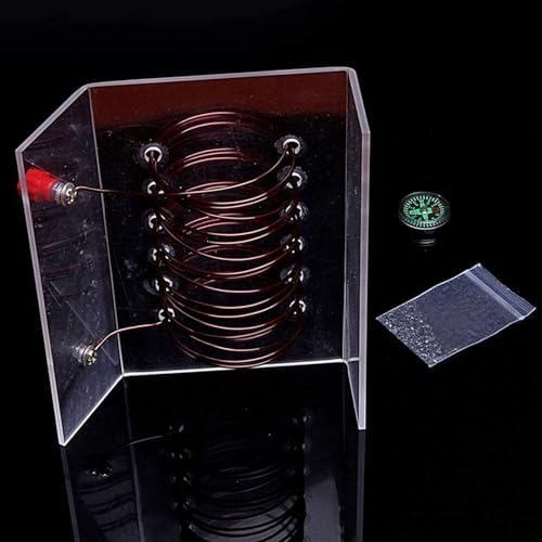 Current-Carrying Solenoid Experiment Kit - Demonstrates Right-Hand Rule for Current & Magnetic Field, Physics Electrical Lab Equipment with Insulated Copper Coil by Unknown