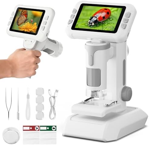 1600X Kids Microscope, 1080P Digital Microscope with 4.0" Screen by Unknown