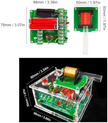 High Voltage Electromagnetic Cannon Spark Arc Generator DIY Kit Handheld Coil Toy Portable Mini with Acrylic Teaching 100V - Image 4