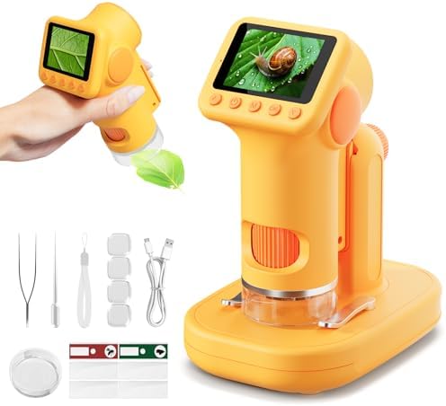 1600X Microscope for Kids, 2.0" Screen Toddler Toy, Yelllow by Unknown