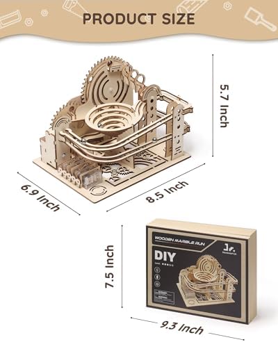 SainSmart Jr. 3D Wooden Puzzles for Adults, Marble Run Wood to Build, Mechanical Model Building Kit, DIY Gift for Aged 14+, Roller Coaster - Image 6
