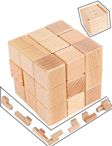 TOWO Large Wooden Soma Cube Puzzle, IQ Logic Brain Teaser Toy - Image 6