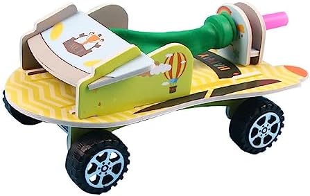 Aerodynamic Balloon Car Assemble Wooden Toy (Balloon car) by MOUMOUTEN