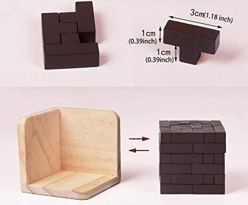 Wooden Brain Teaser Puzzles Box Brain Teasers Wooden Puzzle T-Shaped Geometric Intellectual Jigsaw Logic Cube Puzzles Mind Games for Kids and Adults - Image 3