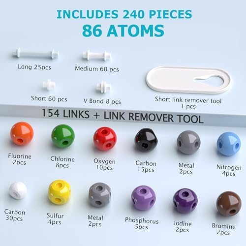 Molecular Model Kit, 240 Pcs Organic Chemistry Structure Set - Image 3