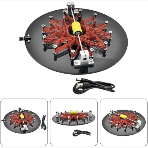 Brushless Induction Coil Motor, 25cm Diameter Star Coil Rotor for Electromagnetic Principle Demonstration, Acrylic Base, USB Powered Science Desk Decor, for Physics Teaching - Image 7
