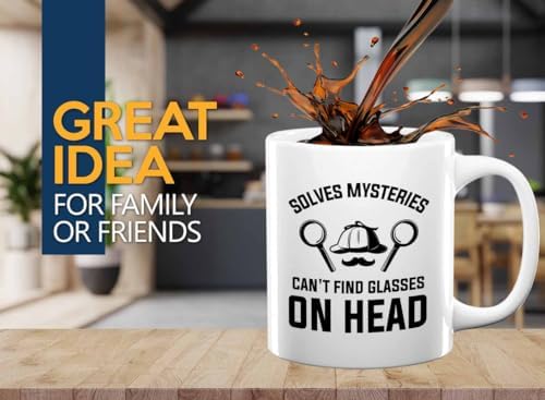 Detective Coffee Mug 11oz White Solves Mysteries Funny Police Officer Gift - Image 2