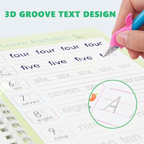 BYFWH Reusable Magic Grooved Handwriting Copybook for Kids Ages 3-8 - Image 4