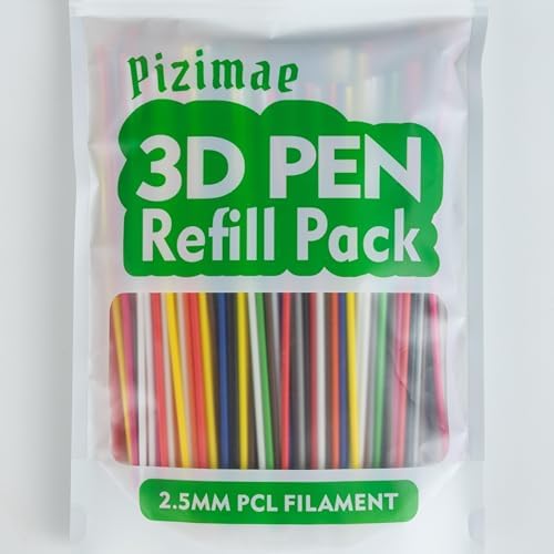 3doodler Start Pen Filament 300 PCS 3D Pen Refills, 10 Random Colors PCL Low Temperature 2.5mm Diameter Only Compatible with 3Doodler Start Pen, Gift for Kids-pizimae 3D - Image 2