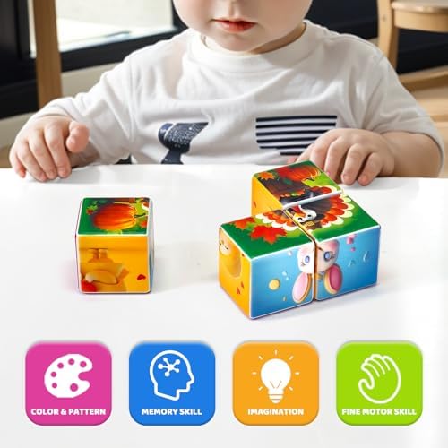 Pairez Toys Magnetic Building Blocks for Toddlers 1-3, Large Puzzle Cubes - Image 6