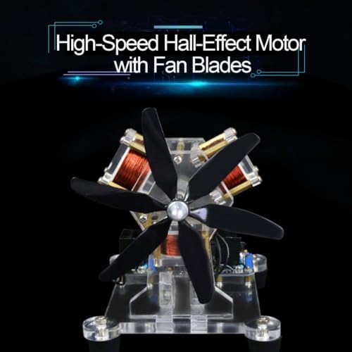 12V 3-Coil Pseudo Perpetual Motion Disc Motor, Brushless Fan Blade Magnetic Motor Model, Physics Experiment Kit for STEM Education - Image 5