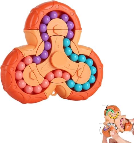 YUDANSI Magic Bean Puzzle Toy, Rotating Magic Bean & Fidget Cube 2-in-1, Rotating Magical Cube Fidgets Gift for Kids Boys Girls Age 3+, 5-7, 8-12, Brain Teaser Fingertip Toys for Teens Adults by YUDANSI