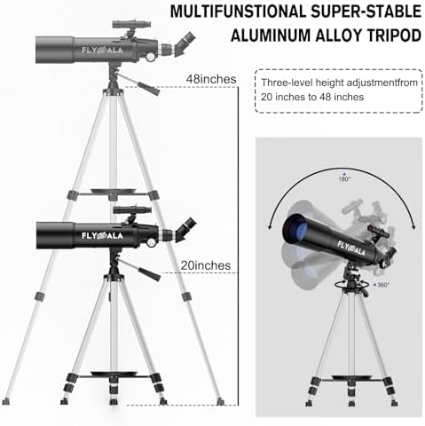 Telescope for Kids and Adults,80mm Aperture 600mm Focal Length Beginners Astronomical Telescope for Adults high Powered (30X-750X),Refractor Astronomy telescopes Kids 8-12 Over 8 Year Old - Image 5
