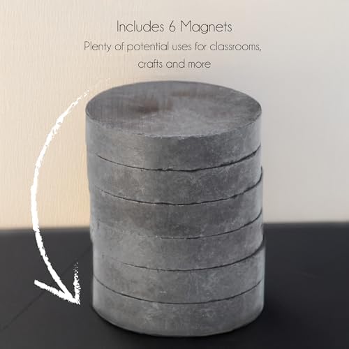 Eisco - Ceramic Disc Magnets Pack of 6-25x5mm - Durable and Versatile Magnets for Science, Education, and Experiments - Ideal for Magnetic Fields Studies, STEM Projects, and Lab Applications - Image 2