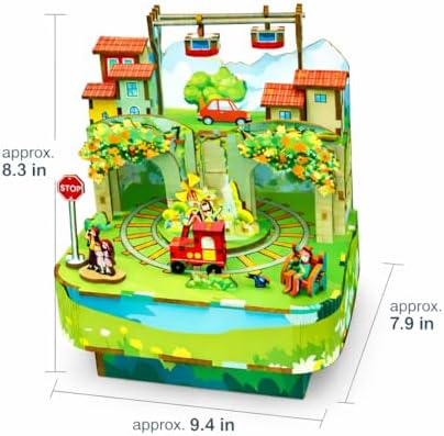Mountain City Travelogue – 3D Wooden DIY Music Box Kit (14+), Moving Scenic Diorama with Music & Motion, Buildable Gift for Kids (14+), Teens & Adults, Adult Supervision for Younger Builders - Image 5
