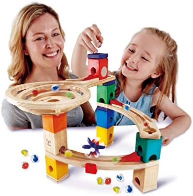 Hape Quadrilla Race to Finish Wooden Blocks with Marble Run Play - Image 3