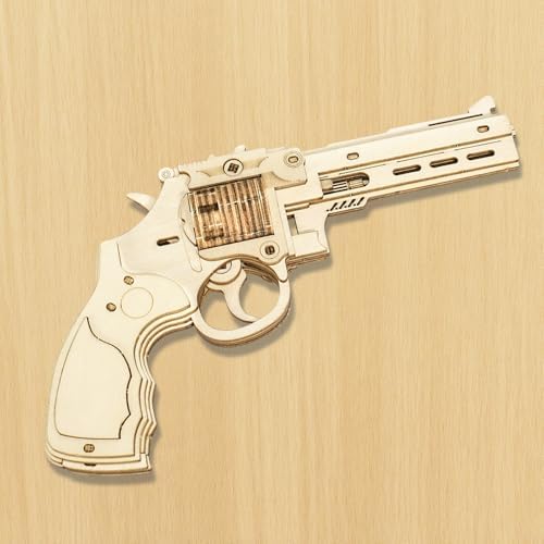 3D Wooden Puzzles for Adults,Wooden Toy for Kids and Adults,Model Building Kit,Educational Brain Teaser,Best Educational Christmas Birthday Day Gift for Friends (Wooden Revolver) - Image 6