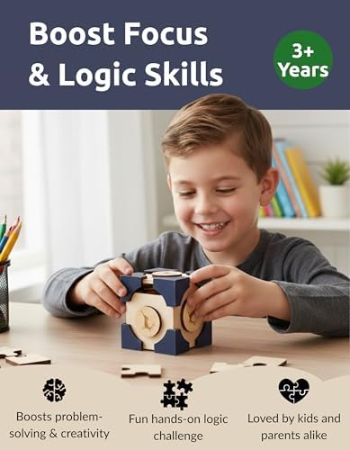 Brave Puzzle by Sharp Brain Zone – Wooden Mind Game, 3D Interlocking Brain Teaser, Logic Brain Teaser, Unique 3D Interlocking & Decorative Burr Puzzle - Image 2