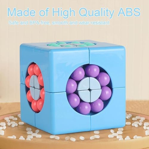 YUDANSI Magic Bean Cube Toy, Rotating Magic Bean Puzzle& Fidget Spinner 2-in-1, Rotating Magical Cube Fidgets Gift for Kids Boys Girls Age 3+, 5-7, 8-12, Brain Teaser Fingertip Toys for Teens Adults - Image 5