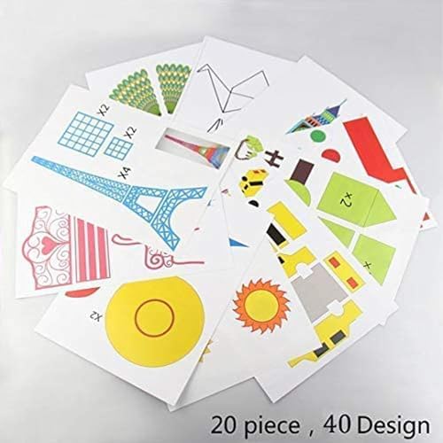 3D Printer Drawing Molds Paper Stencils for 3D Printing Pen,POYLKJGYT Printing Paper Painting Graffiti Template for 3D Pen Kids DIY Gift Present, 20 Sheets 40 Patterns with a PVC Transparent Board. - Image 7