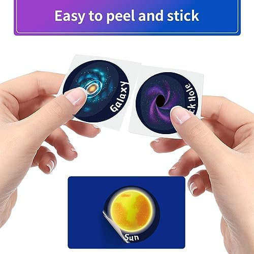 600Pcs Solar System Stickers 1.5 Inch Round Space Stickers Science Stickers Suitable as Student Slassroom Sewards, Children's Party Ggifts Decorative Planet Stickers - Image 5