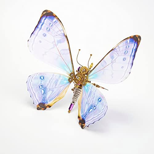 3D Metal Puzzle Steampunk Butterfly Model, DI YAssembly Mechanical Metal Morpho Sulkowskyi Model DIY Kits Gifts for Teens and Adults (150PCS+) - Image 3