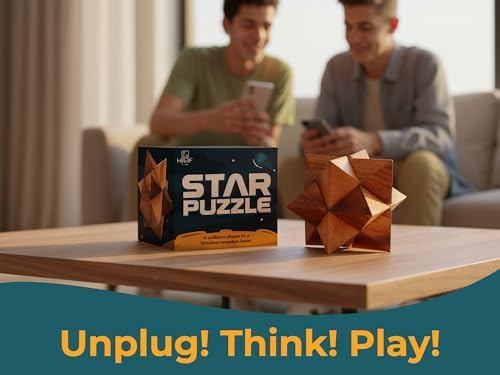 BSIRI Adults Games Gifts Wooden Star Cube Puzzle Game Brain Teasers of the Logic Game Adults Seniors and Teen to Challenge Puzzles for Fun Entertaining Things and Fun Tools of Parents - Image 6