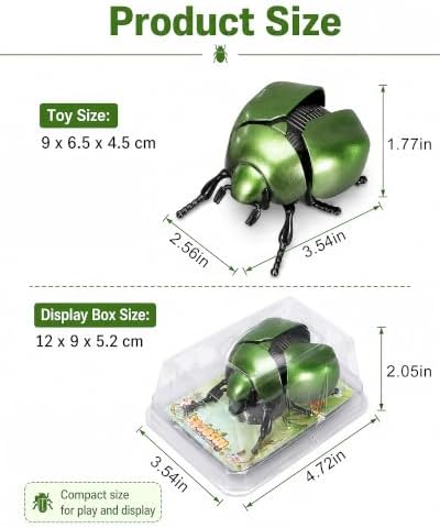 1-Pack Wind-Up Beetle Toy, Movable Head & Tail Insect (Tortoise beetle) - Image 3