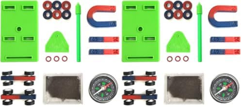 EUDAX Labs Junior Science Magnet Set for Education Science Experiment Tools Icluding Bar/Ring/Horseshoe/Compass Magnets (Pack of 2) by EUDAX