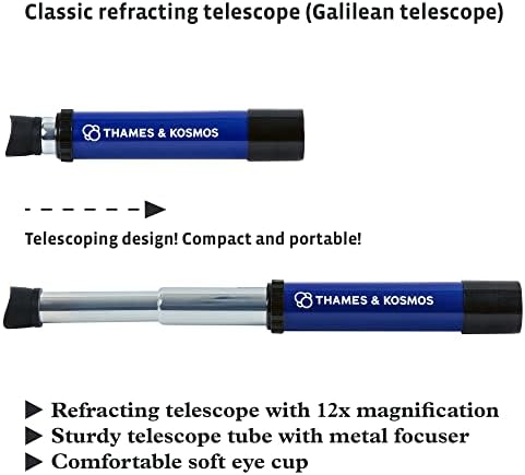 Thames & Kosmos My Discovery Telescope | Refracting Telescope with 12x Magnification | Compact & Portable for Land & Night Sky Observations | See The Moon, Planets, Wild Animals in Your Backyard! - Image 2