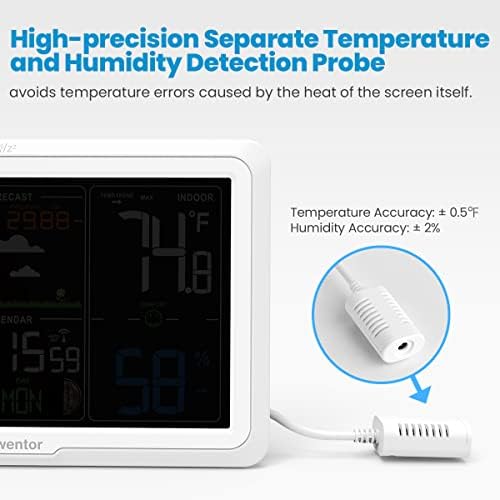 Newentor Weather Station Wireless Indoor Outdoor, White, 1 Sensor - Image 4