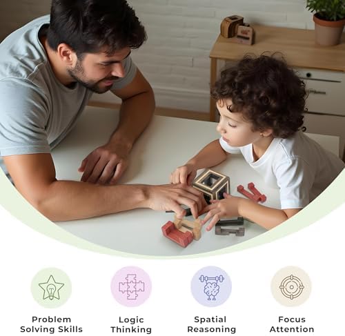 Sharp Brain Zone Wooden Puzzle Box – 3D Wooden Brain Teaser Puzzle with Secret Compartments | Handcrafted Natural Wood, STEM Educational Logic Game & Unique Gift for Puzzle Lovers - Image 3