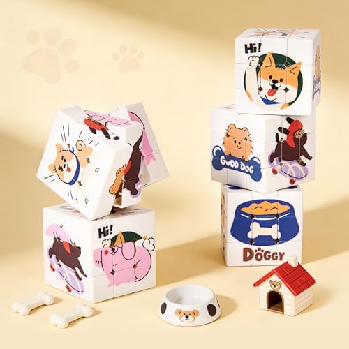 48 Pack Premium Puppy Mini Cube Bulk, 1.18 Inch 3x3x3 Small Puzzle Cubes Surface Finish, Dog Themed Birthday Party Favors, Classroom Rewards Prizes, Easter Basket Fillers for Kids - Image 6