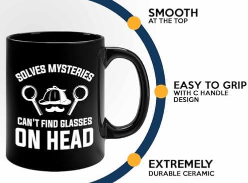 Detective Coffee Mug 11oz Black Solves Mysteries Funny Police Officer Gift - Image 5