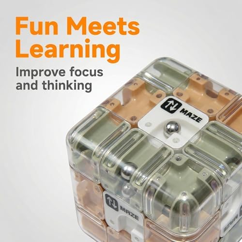 3D Maze Cube Puzzle Toy for Kids & Adults, Transparent Smart Brain Teaser Magic Cube Game, Educational STEM Fidget Toy, Stress Relief Gift for Boys Girls Ages 6-12 - Image 3