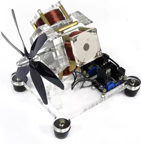 12V 3-Coil Pseudo Perpetual Motion Disc Motor, Brushless Fan Blade Magnetic Motor Model, Physics Experiment Kit for STEM Education by Unknown