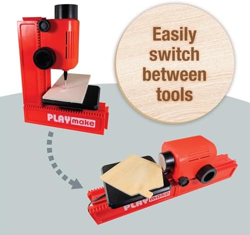 PLAYMAKE 4 in 1 Creative Workshop Safe for Children 5+ for Wood & Cardboard - Image 3