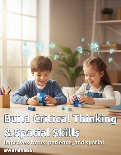 Precision Crafted 7 Piece Wooden Tetromino Cube Puzzle, Screen Free Brain Teaser Logic Game for Kids 6+, Adults, Spatial Reasoning, Focus, Problem Solving and Thoughtful Gifting - Image 2