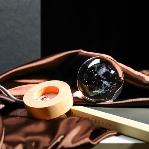 3D Sea Turtle Gifts for Women Crystals Ball - Sea Turtle Figurines Decor Glass Animals Figurine Cat Stuff for Room Birthday for Best Friend Lovers Keepsake Paperweight - Image 3