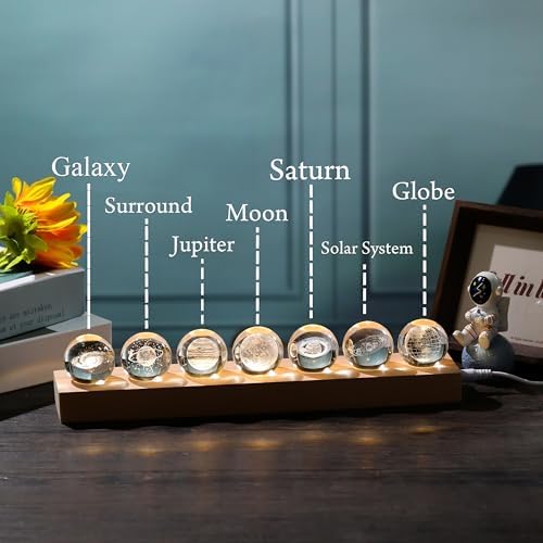 3D Crystal Ball Solar System Crystal Ball Modle Science Astronomy Gift Lamp - Image 2