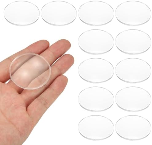 PATIKIL 12 Pack Biconvex Lens, 42mm Dia. 75mm Focal Length Optical Lenses Magnifier Paperweight Acrylic Double Convex for DIY Office Desk Home Science Experiment Telescope by PATIKIL