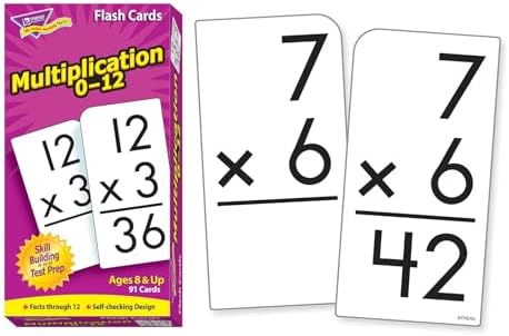 Trend Enterprises Multiplication 0-12 Flash Cards, 91 Skill Drill Cards - Image 2