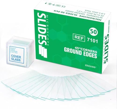 ZEEGOO Microscope Slides and Covers, 50 Blank Glass Slides + 100 Coverslips by ZEEGOO