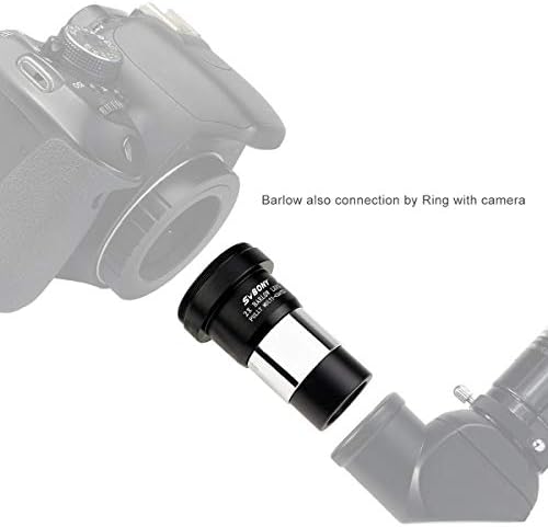 SVBONY Telescope Eyepiece Fully Multi Coated 1.25 inches Telescope Lens 66 Degree Ultra Wide Angle Bundle with Barlow Lens 2X, 1.25 inch Barlow Lens with Multi Coated, Telescope Accessories - Image 7