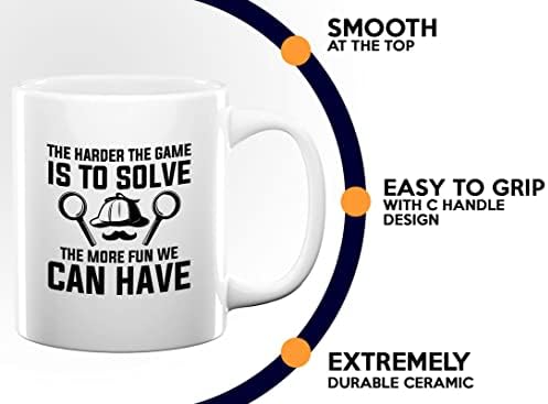 Detective Coffee Mug 11oz White - The Harder The Game Is To Solve - Private inverstigator Public investigator enigmatic person police training gift - Image 5