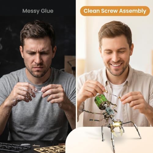 Steampunk 3D Metal Ant Puzzle Model for Adults – Mechanical DIY Assembly Kits 150+ Pcs Unique Desk Decor Christmas & Birthday Gift for Father Husband (Gatling Ant) - Image 5