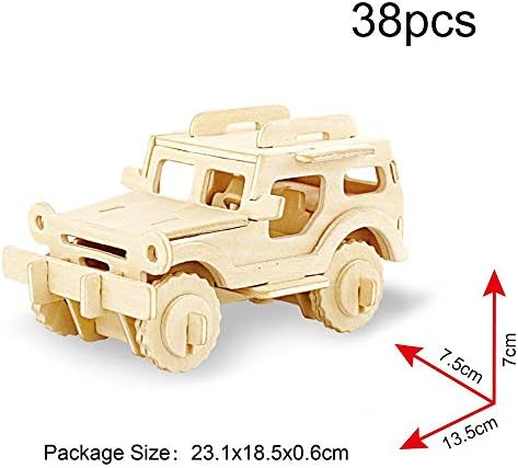 Georgie Porgy 2 Packs 3D Wooden Jigsaw Puzzle Set for Kids, Wooden Car Brain Teaser Puzzles Woodcraft Construction DIY Kits for Birthday STEM Gifts Educational Toys for Boys Girls (Car Pickup) - Image 3